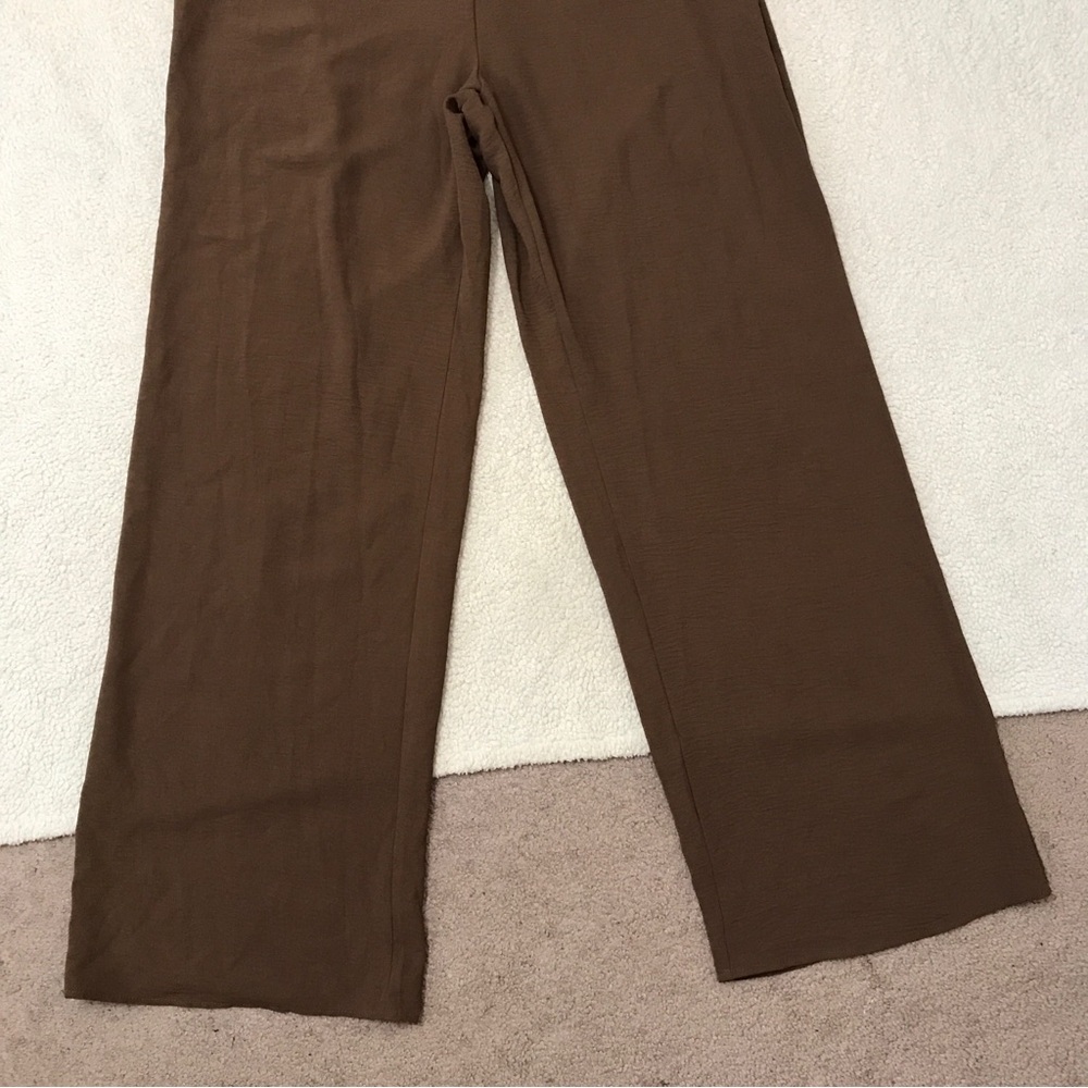 Fashion Nova Wide Leg Jumpsuit Short Sleeve Chocolate Brown Size 1X - Picture 5 of 16